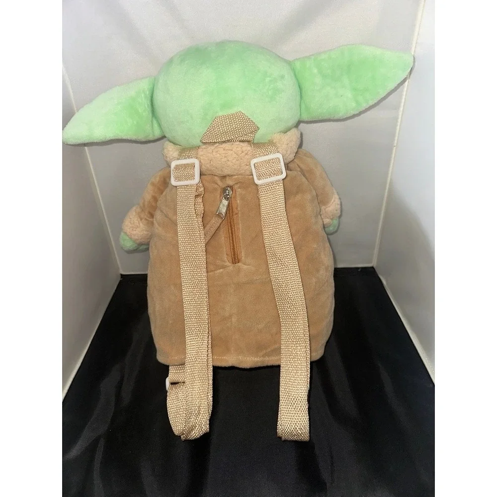 Star Wars Mandalorian Grogu Baby Yoda Plush Backpack Green Tan 12‎ Inch Bag